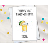 Funny 40Th Birthday Card For Women And Men, Funny 40Th Birthday Gift For Sister, Best Friend, Daughter, Aunt, Turning 40Th Happy Birthday Greeting Card For Her Him (Shots)