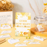 114 Pcs Bee Baby Shower Games Guess How Many Honeycombs Wooden Guessing Game Sign 100 Guessing Cards 10 Pencils 2 Stickers 1 Bottle For Guests Baby Shower Gender Reveal Party, No Honeycombs