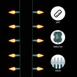 C6 Battery Operated Christmas Lights 60 Led 20Ft String Lights With 8 Modes, Auto Timer, Waterproof For Indoor Outdoor C