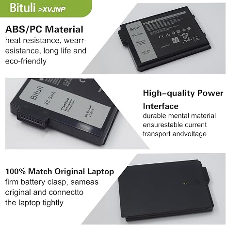 XVJNP 53 5Wh Laptop Battery Replacement for Dell Latitude Rugged 5430 7330
