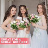 12 Bunches Valentine'S Day 12 In Mini Rose Artificial Flower Wedding Table Centerpieces Artificial Silk Roses Flower 120 Heads White And Pink Fake Bouquet For Bridal Shower Party Decoration