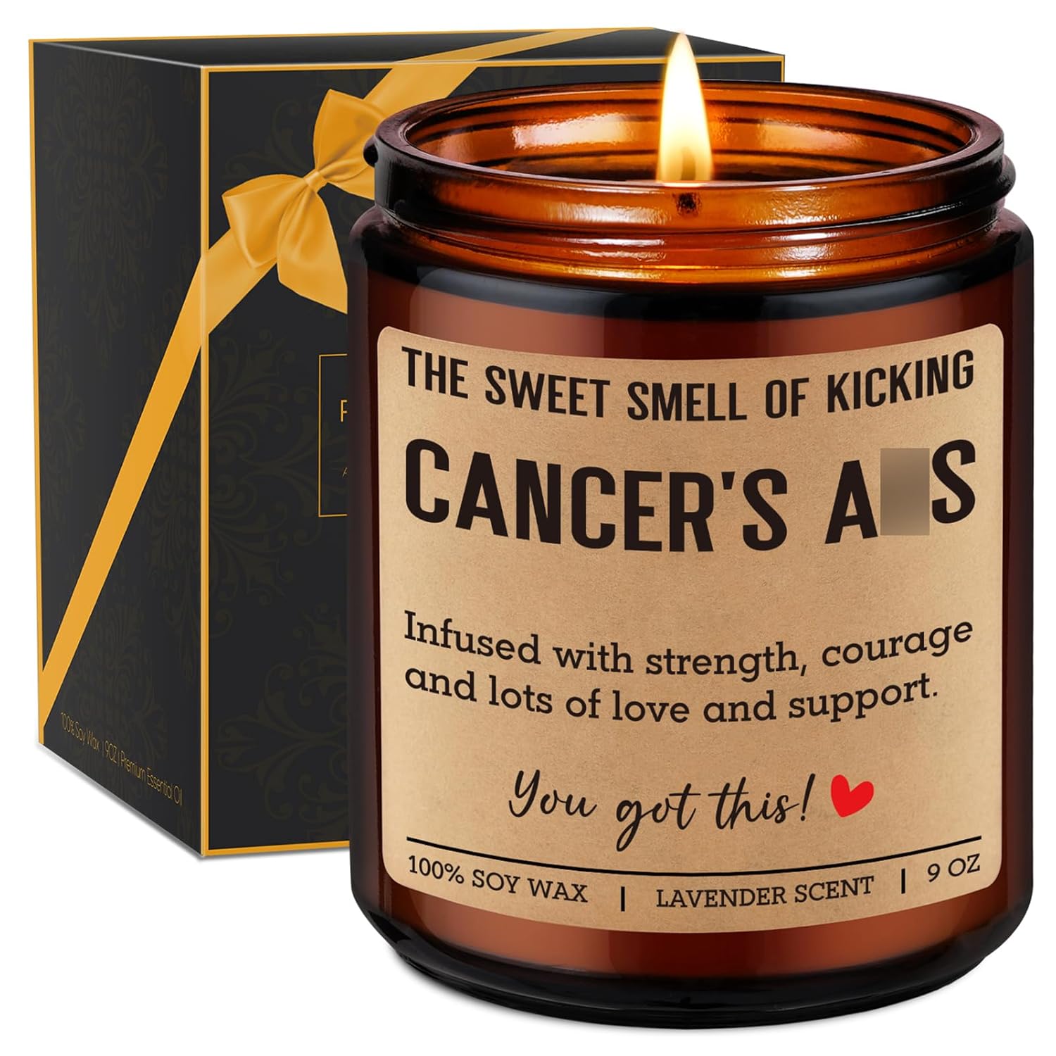 Scented Candle, Breast Cancer Gifts For Woman, Cancer Care Gifts For Women Men - Chemotherapy Must Haves - Funny Uplifting Chemo Comfort Items - Mastectomy Survivor, Surgery Recovery Patients