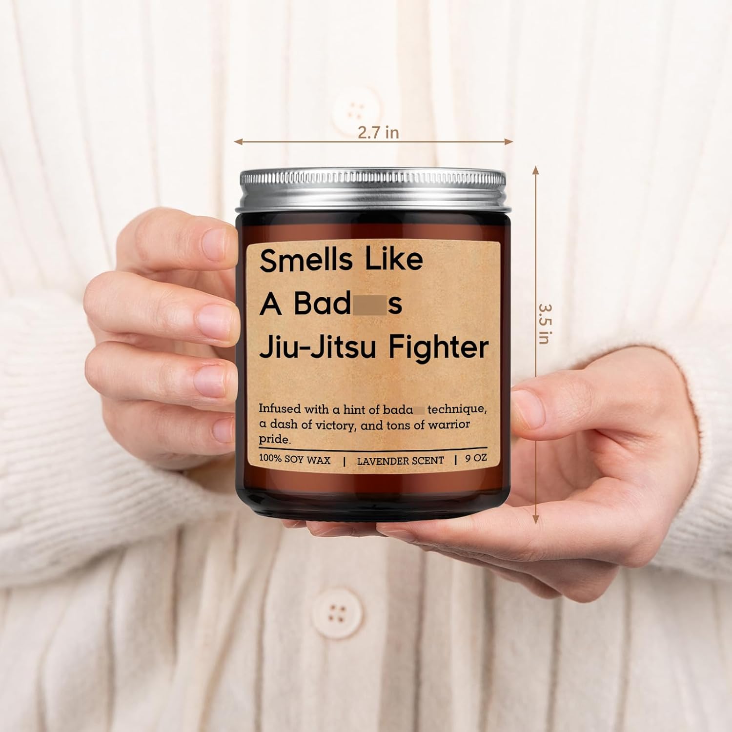 Candle, Jiu Jitsu Gifts, Brazilian Jiu Jitsu Gifts For Men, Women, Husband, Son - Funny Valentines, Birthday Present For Jiu-Jitsu Lovers, Practitioners, Fighters, Instructors - Jiu-Jitsu Decor