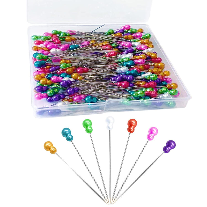 200Pcs Sewing Pins, Straight Pins With Gourd Pearlized Head Pin, Long 2.2 Inch