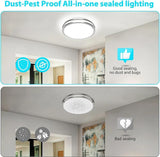 13 Inch Brushed Nickel LED Ceiling Light 24W Dimmable Flush Mount Fixture