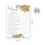A Little Cutie Baby Shower Games — Find The Guest Game — Pack Of 25 — Icebreaker Baby Shower Activity, Citrus Orange Theme, Gender Neutral Guess Who Came To The Party G350-Ftg