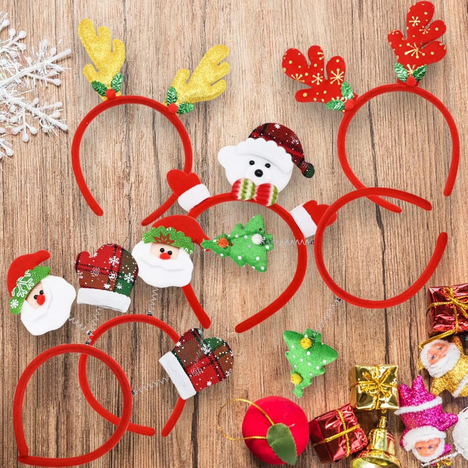 12 Pcs Christmas Headbands, Cute Christmas Head Boppers Party Hats Christmas Reindeer Costume Headbands For Christmas Holiday Party, Christmas Party Accessoriess, Annual Holiday, Photos Booth