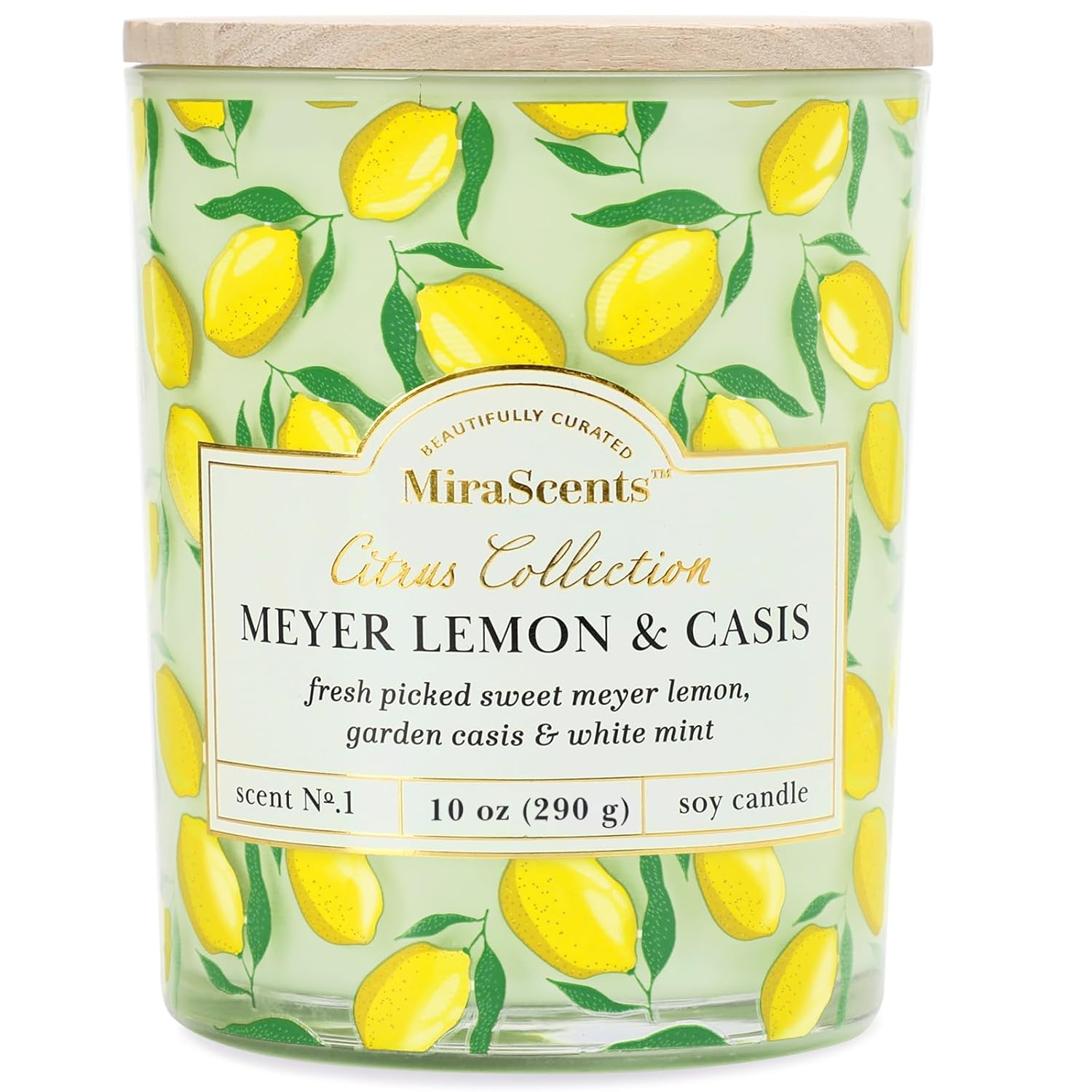 Lemon Candle,Lemon Scented Candles,Spring Summer Scented Candle For Home & Kitchen, Natural Soy Wax Candles,Candles Gift For Womens,Valentines Gift,10Oz
