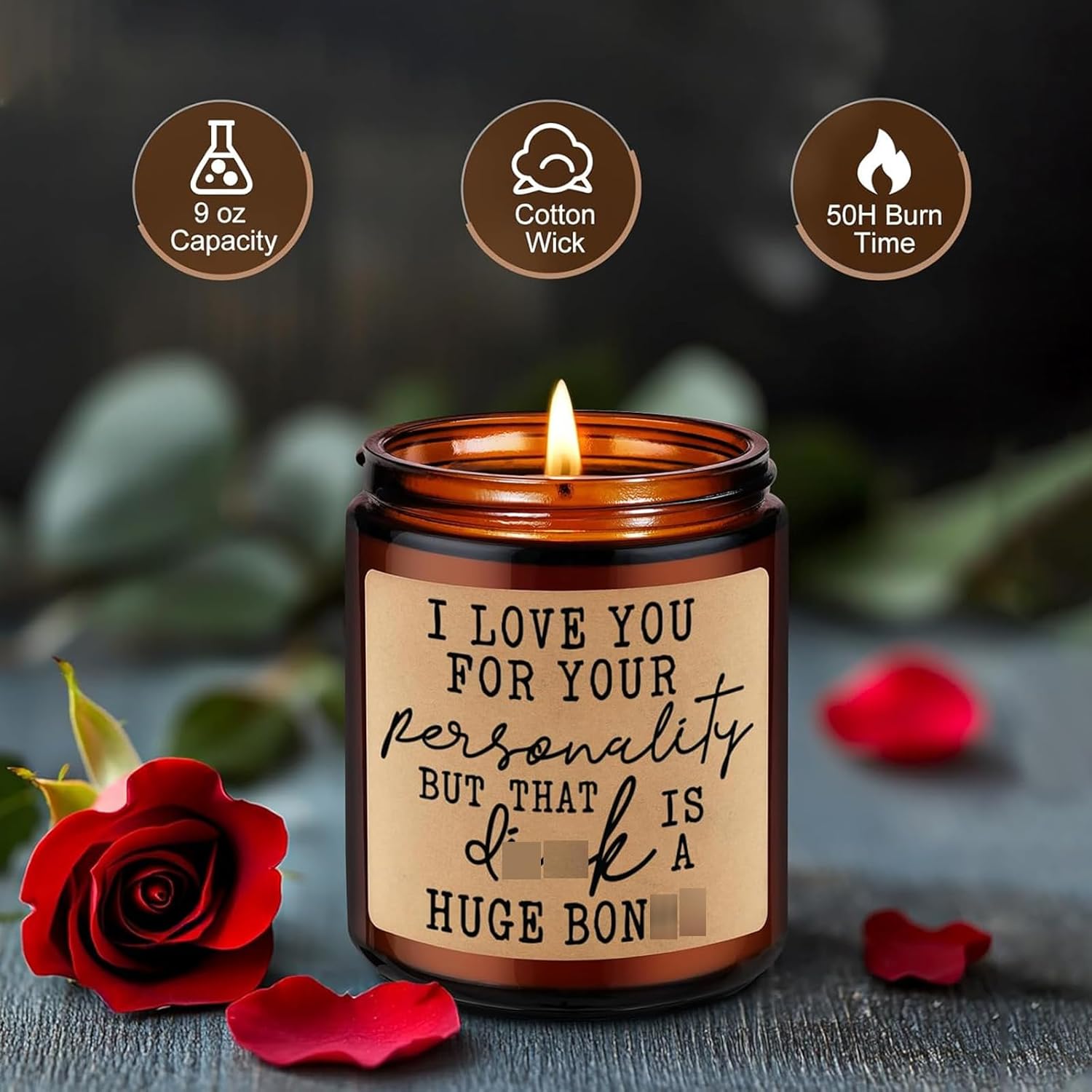 Candles For Men, Valentine'S Day Gifts For Him, I Love You, Husband Candle - Blue Collar Presents For Men, Bf, Husband - Funny Anniversary, Birthday, Valentines Gifts For Boyfriend, Fiance, Gay