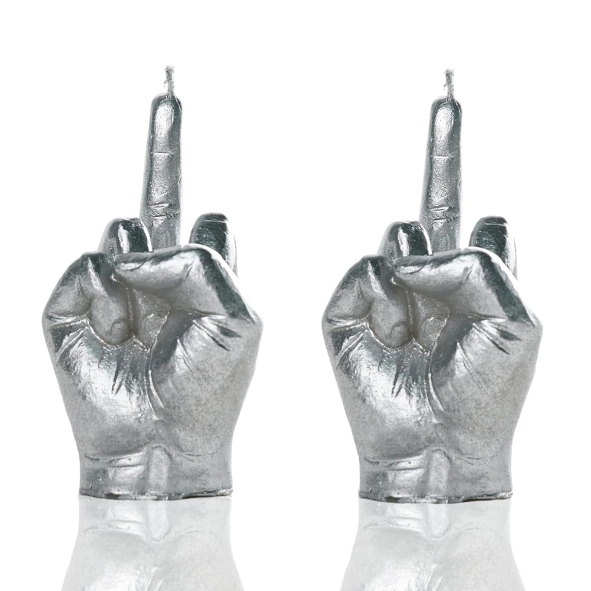 2 Pieces Middle Finger Candles Danish Pastel Room Aesthetic Aromatherapy Natural Soy Wax Decorative Candle For Bedroom Bathroom Wedding(Silver)