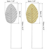 4.3" Artificial Silk Leaf, 200 Pcs Artificial Leaves Stems Fake Leaves Bulk Fake Rose Wire Crafts For Home Office Decor, Gold Silver