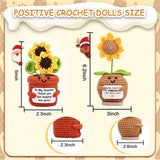 2 Pcs Handmade Positive Sunflower Crochet Artificial Flowers Decorations Sunflower Gift For Women Men Mom Graduation Teacher Appreciation Birthday (Nftd/Tmt)