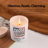 Dd214 Smells Like Freedom Veteran Gifts Military Patriotic American Flag For Grandpa Dad Uncle Scented Candle Home Office Jar Candles Sage Floral Lavender Scent Soy Wax 9.5 Oz
