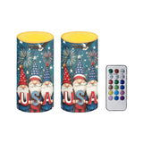 Usa Flag Gnomes Battery Powered Candles With Remote And Timer Veterans Day Gifts Decorations Led Flameless Flickering Candles For Indoor Gifts Holiday Decor Home Party Festival Set Of 2