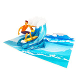 Surfer Pop Up Birthday Card - Surfing, Ocean, Happy Birthday, Just Because, Special Days, Retirement, Graduation, Friendship,Anniversary Card, Unique Gifts For Men, Women