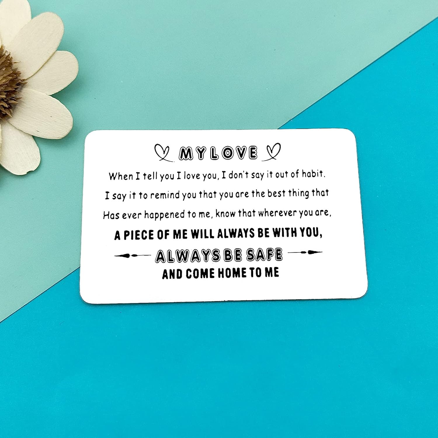 Anniversary Card Gift For Men Him Metal Wallet Card For Husband Boyfriend Be Safe Come Home To Me Reminder Love Note Gift Valentines Day Birthday Gift Deployment Gift Long Distance Relationship Gift