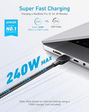2 Pack 6FT USB C to USB C Cable 240W Fast Charging Cord Black