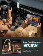 67.5W USB-C Car Charger, Dual Port Fast Charging for iPhone 15/14/13 & Galaxy