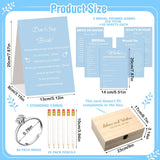 332Pcs Bridal Shower Games Supplies, 251 Wedding Games Cards 1 Put A Ring On It With Advice And Wishes Cards With Wooden Box For Something Blue Before Bridal Shower Decorations