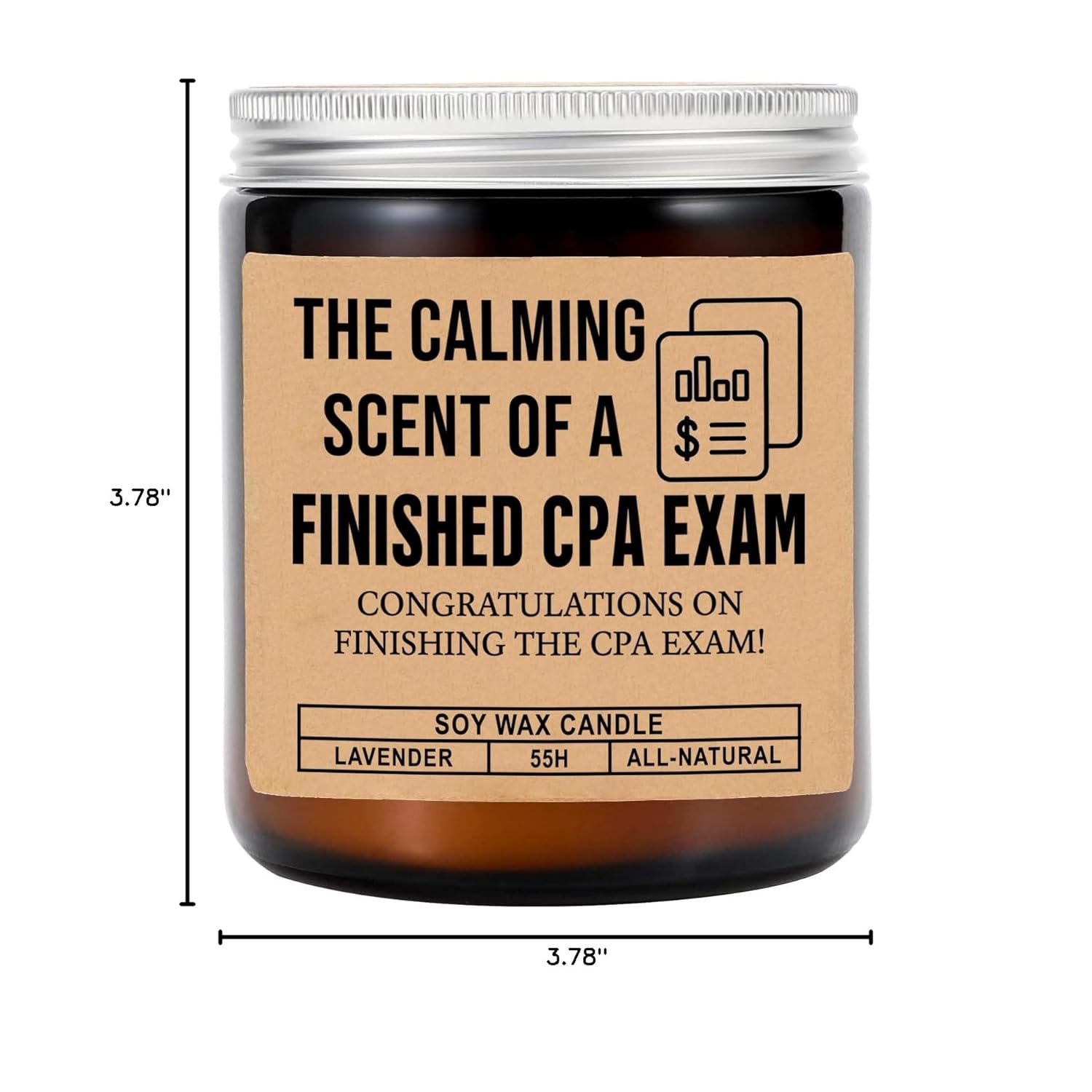 The Calming Scent Of Finished Cpa Exam Candle - Congratulations Cpa Exam Candle - Accountant Gift - Funny Candle Gifts For Finished Cpa Exam - Lavender Scented Candles- Soy Wax Candle