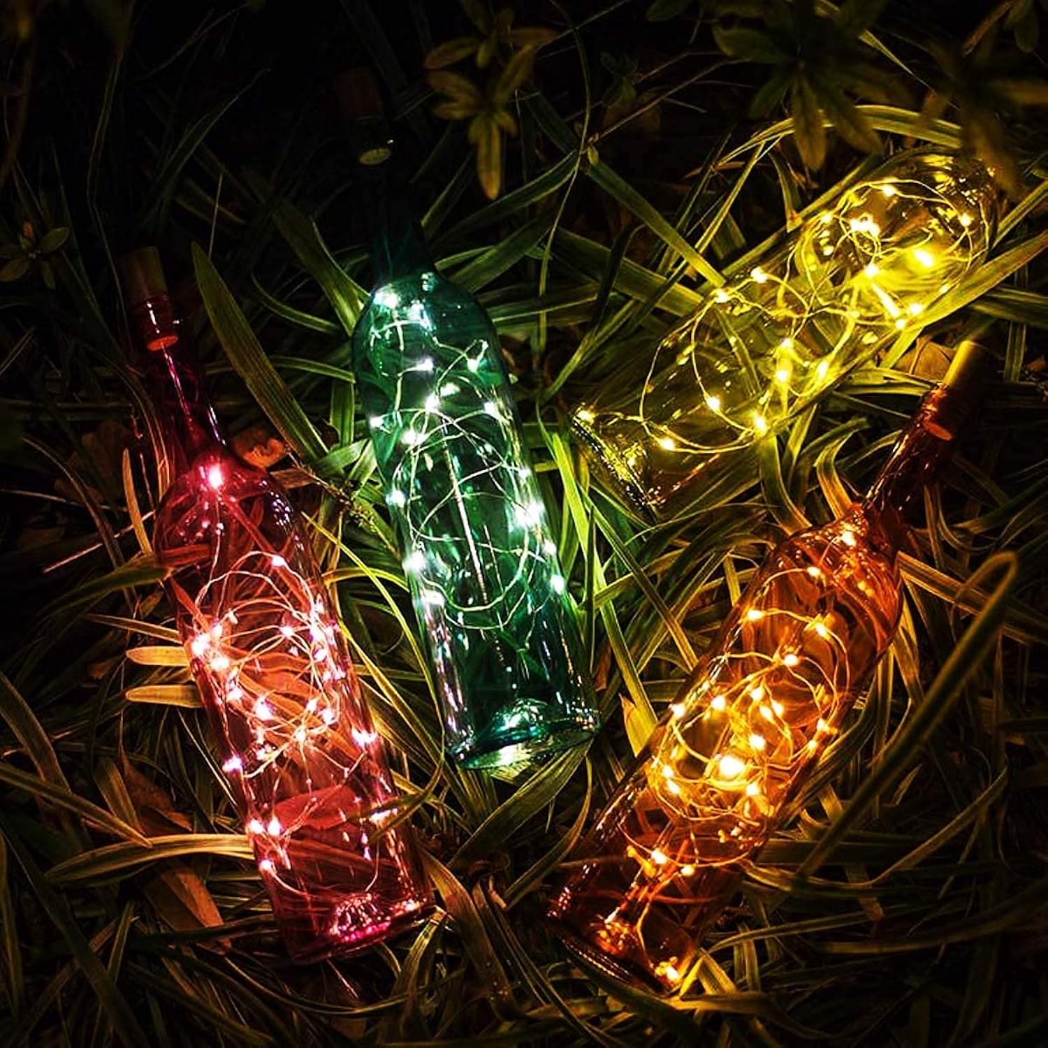 30 Pack Wine Bottle Lights With Cork - Cork Bottle Lights Battery Operated 6.6Ft Silver Wire 20 Leds,Fairy Lights For Ch