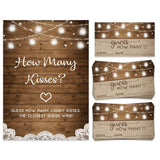 Candy Guessing Game, Guess How Many, Rustic, 50 Cards And Sign