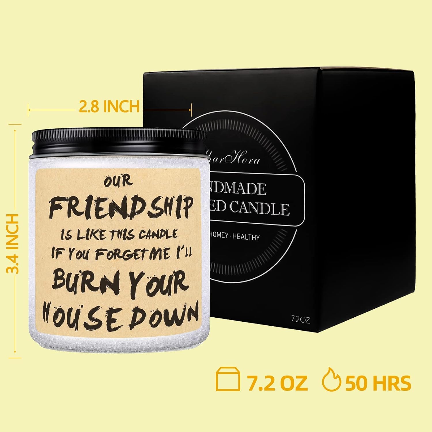 Funny Gifts For Best Friend, Humorous Scented Jar Candle Gifts For Friendship Bff Bestie Women Birthday Sister Female Going Away Moving Coworker