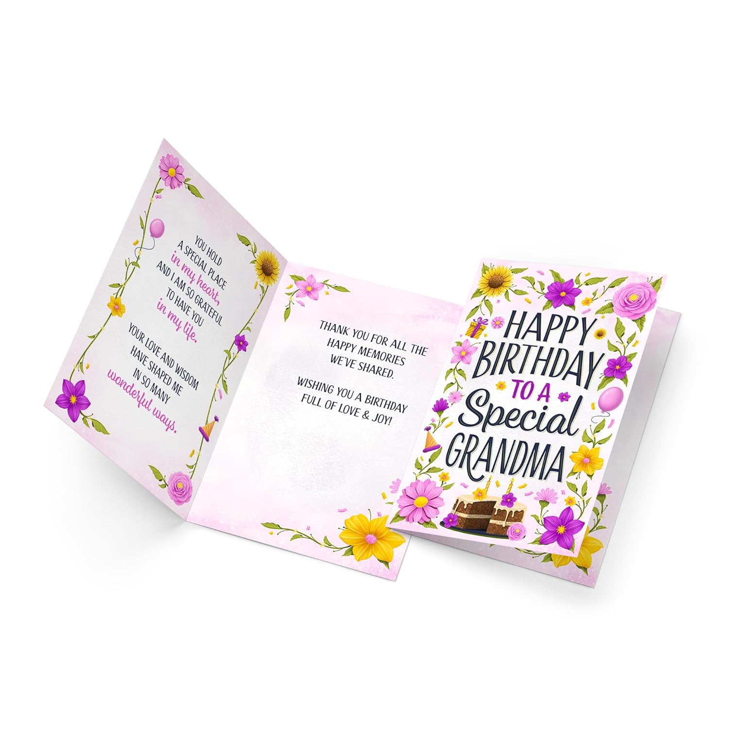 Grandma Birthday Card, Made In America, Thick Card Stock With Premium Envelope Packaged In A Reusable Presentation Mailer, Eco-Friendly, 5In X 7.75In