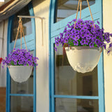 Outdoor Artificial Flowers 21 Uv Resistant Bundles Fake Flower Plastic Plants Faux Silk Flowers Porch Hanging Garden Porch Window Box Decorating (Purple)