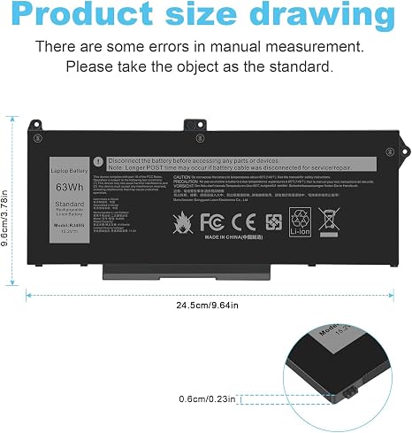 RJ40G Laptop Battery Replacement for Dell Latitude 5520 5420 Precision 3560 Series