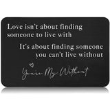 Valentine’S Day Gift For Boyfriend Husband Hubby Fiancé From Girlfriend Wife-Sentimental Engraved Wallet Insert Card Decor -Love Isn'T About Finding Someone-Wedding Christmas Birthday Gifts For Men