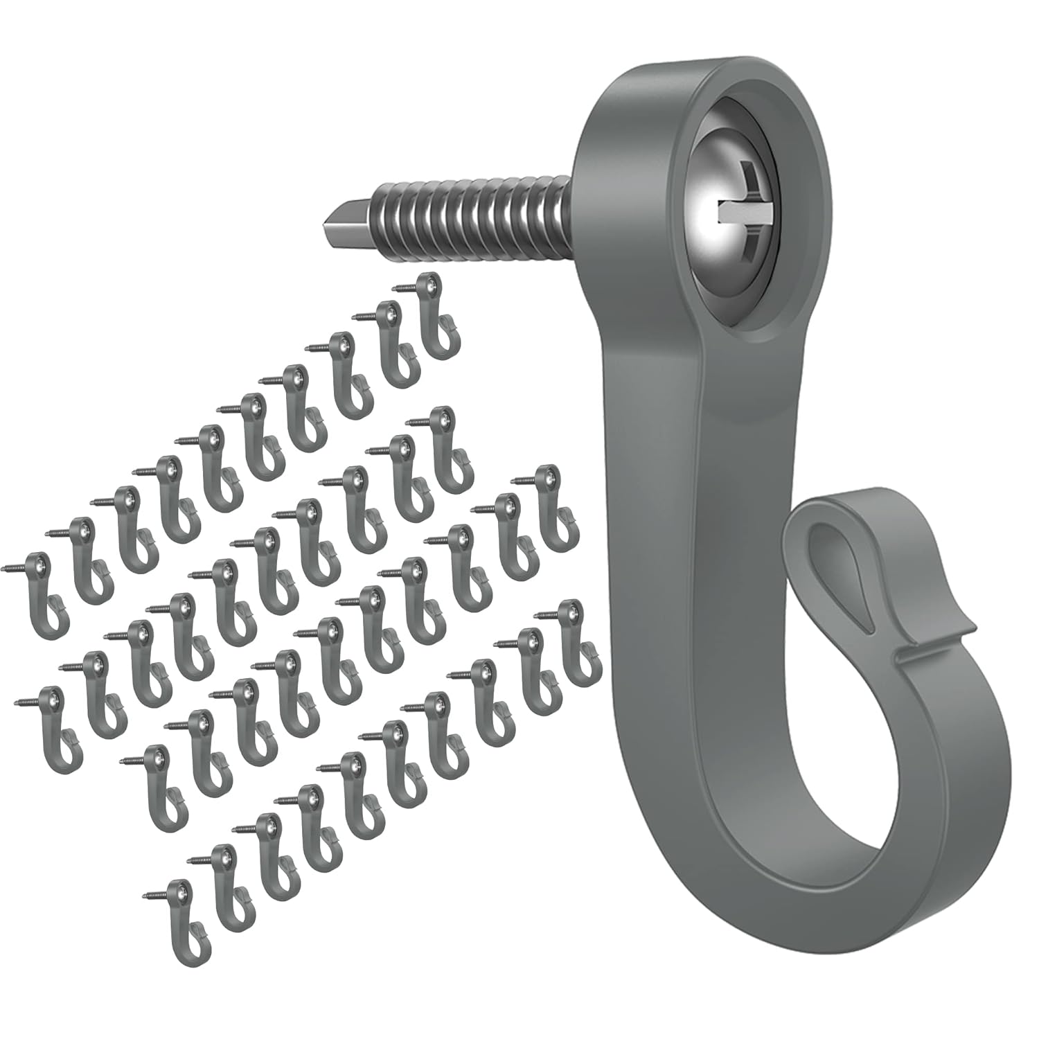 Pack Of 40 Q Hanger, Screws In Hooks Christmas And Outdoor Hooks For String And Fairy Lights, Garage And Party Outdoor Easy Release Wire
