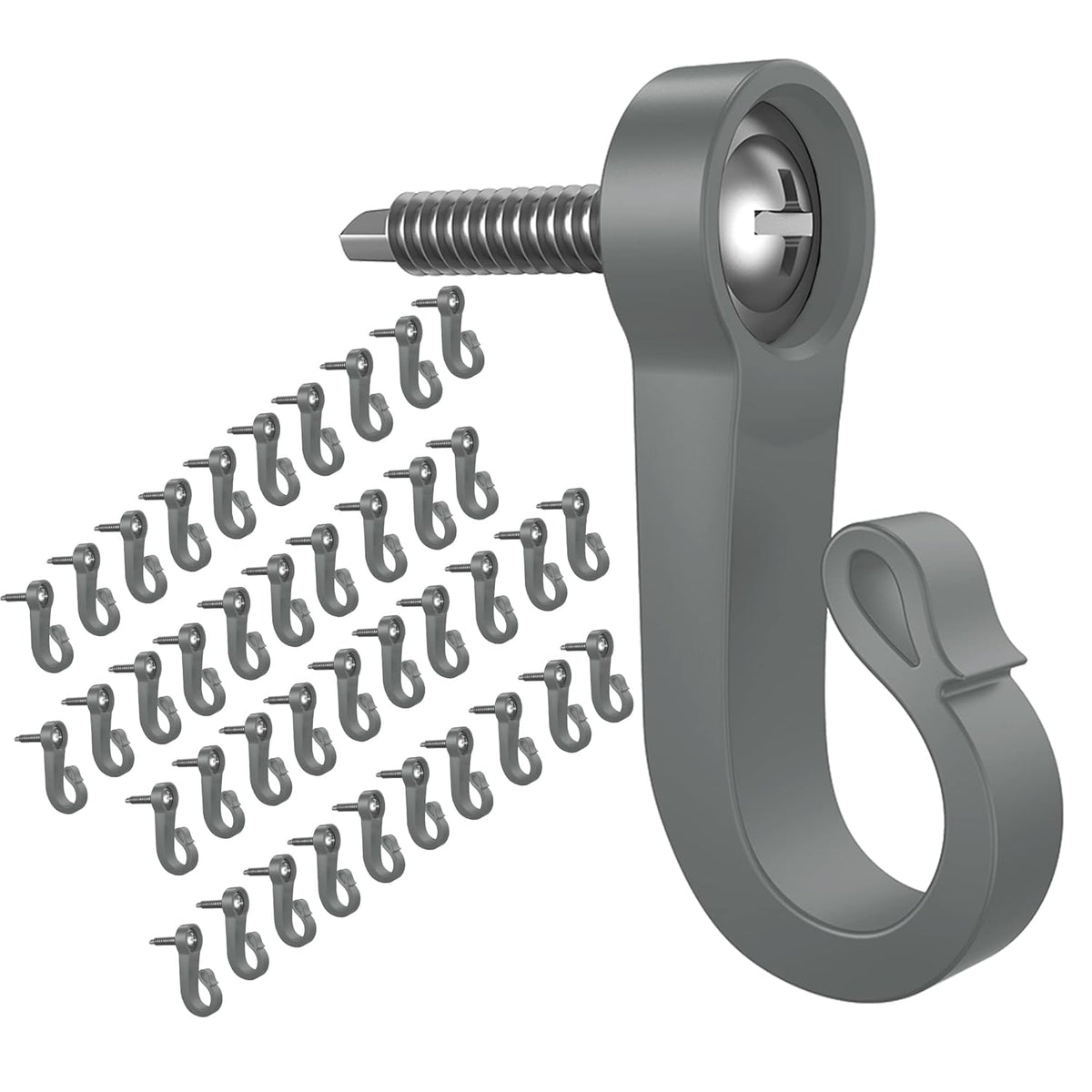 Pack Of 40 Q Hanger, Screws In Hooks Christmas And Outdoor Hooks For String And Fairy Lights, Garage And Party Outdoor Easy Release Wire