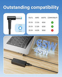 HP 65W 45W Laptop Charger AC Power Adapter with Blue Tip 4.5mm Connector