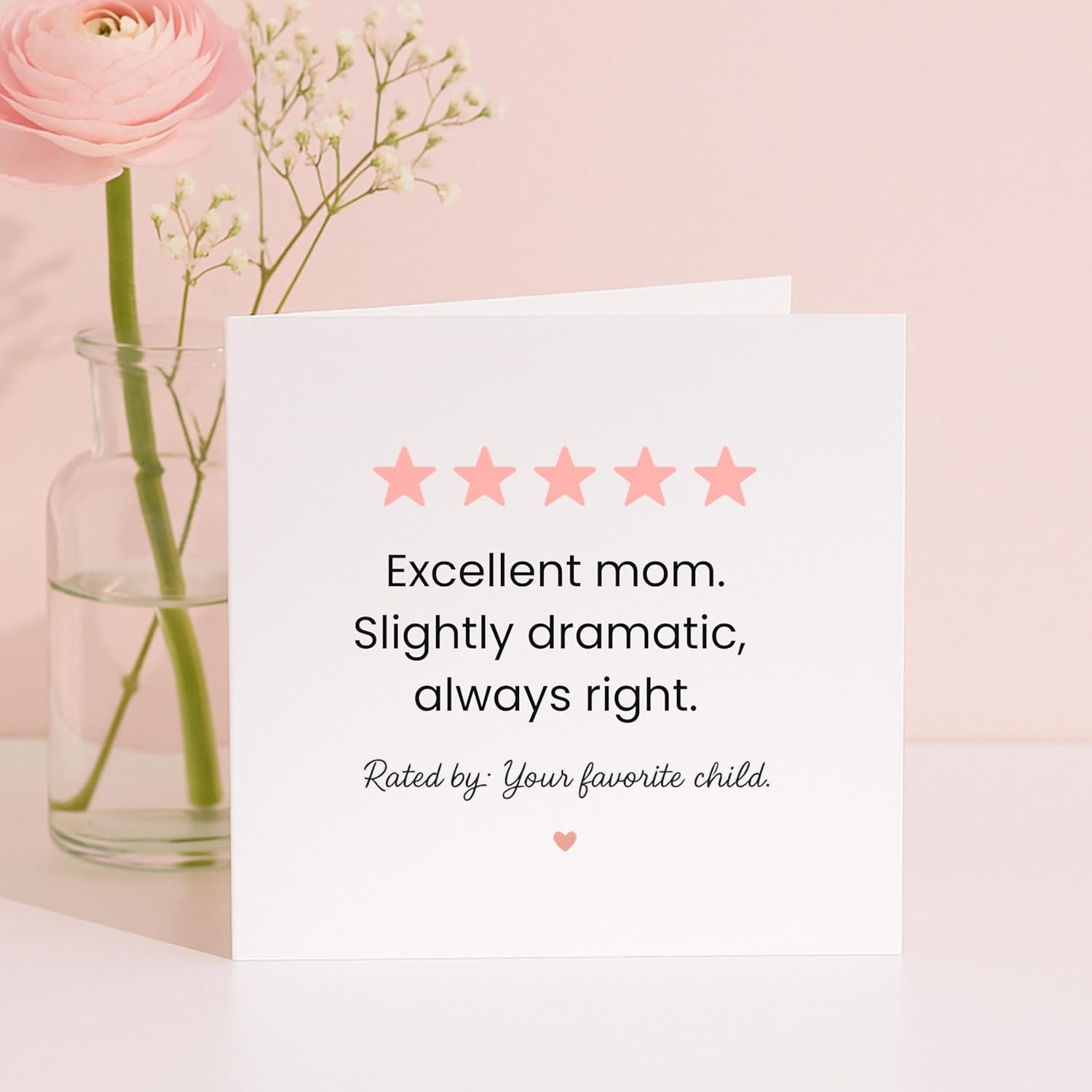 -Funny Family Birthday Cards "Excellent" Personality Series - Humorous Greeting Cards For Aunt Uncle Mom Dad Sister | Premium 300Gsm Cardstock 5.7X5.7 Inch Square | With Envelope | Perfect For Family Appreciation (Mom)