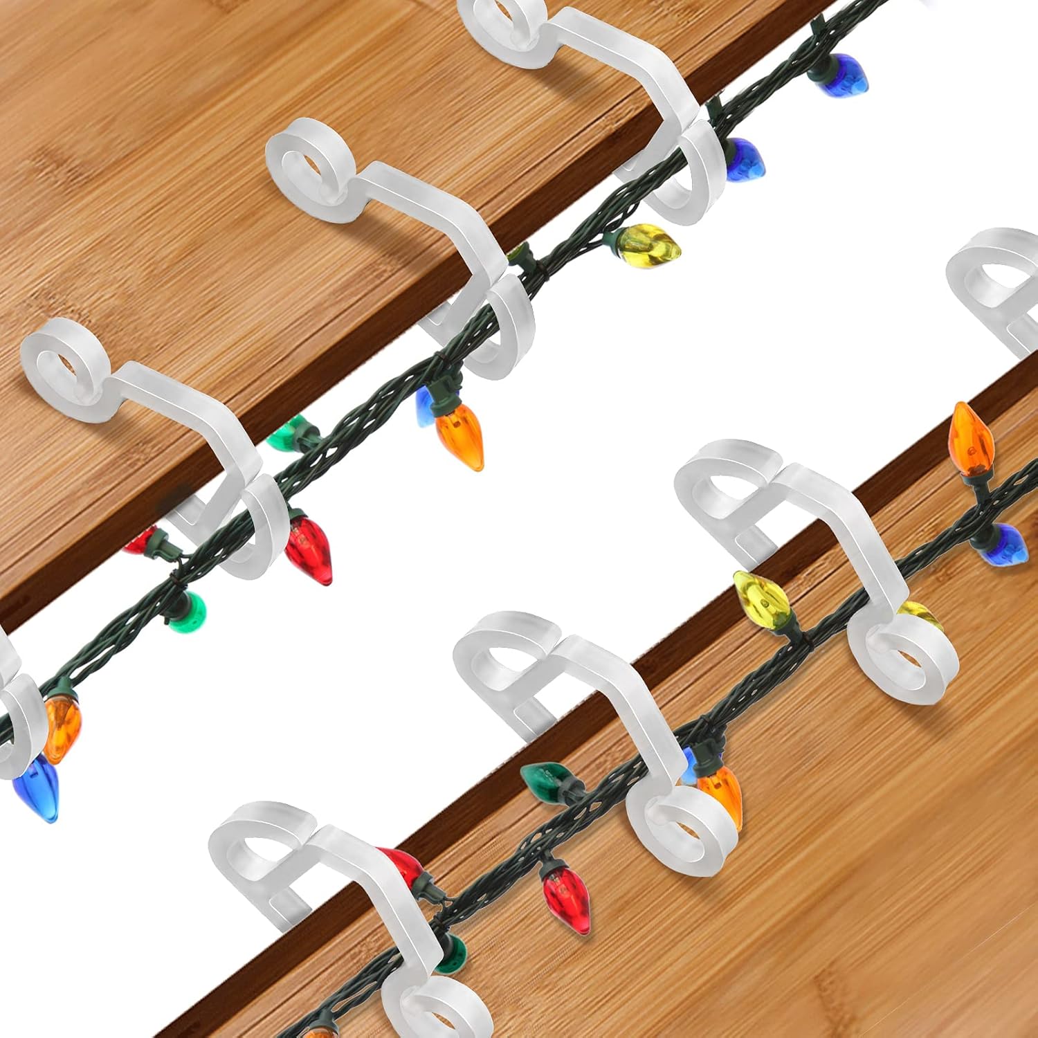 150 Pcs Christmas Light Clips Gutter Clips For Hanging Outdoor Lights Christmas Light Hooks Weatherproof For Christmas Decoration