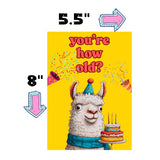 Screaming Alpaca Goat Birthday Card – Funny Talking Motion Greeting Card For Men, Women, Kids – Hilarious Meme Sound And Shaking Head – Great 21St, 30Th, 40Th, 50Th, 60Th, 70Th Birthday Card – Unique Bday Gag Gift – 5.5X8 Inch With Blue Envelope