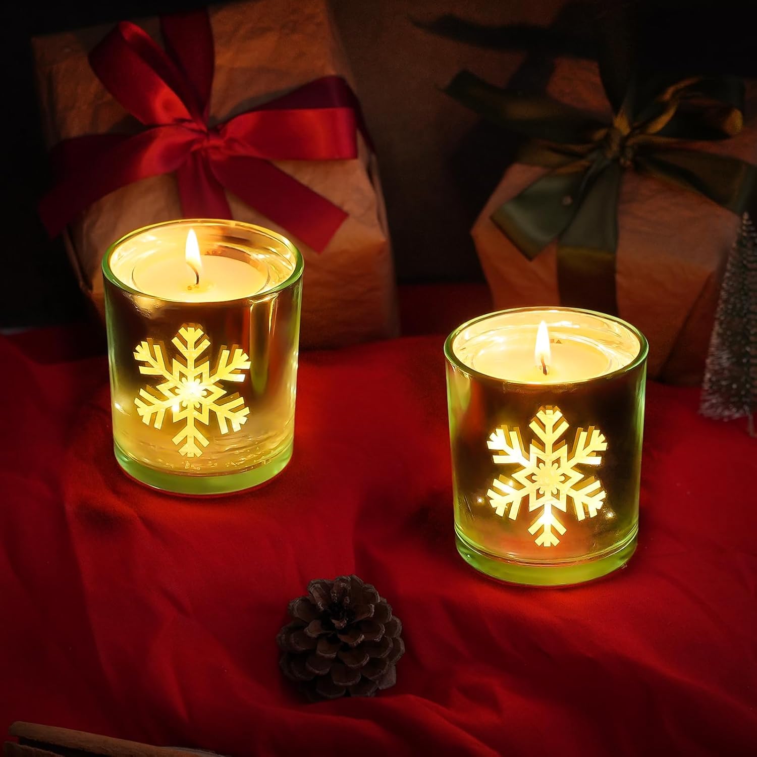 Gift-Size 5Oz Cedarwood Scented Candle With Lamp For Valentine’S Day, Non Toxic Soy Candle, Decorative Led Candle Creating A Romantic Atmosphere, Birthday Gift For Women, Girlfriend, Wife