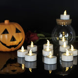 Pack Of 24 Flameless Tea Light Candles Realistic Flickering:Battery Long Lasting Warm White Light Lamp Operated Powered For Seasonal & Festival Celebrations