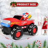 7Ft Christmas Inflatables Outdoor, Santa Claus On Monster Truck Blow Up Yard Decor With Built-In Led Lights, Waterproof