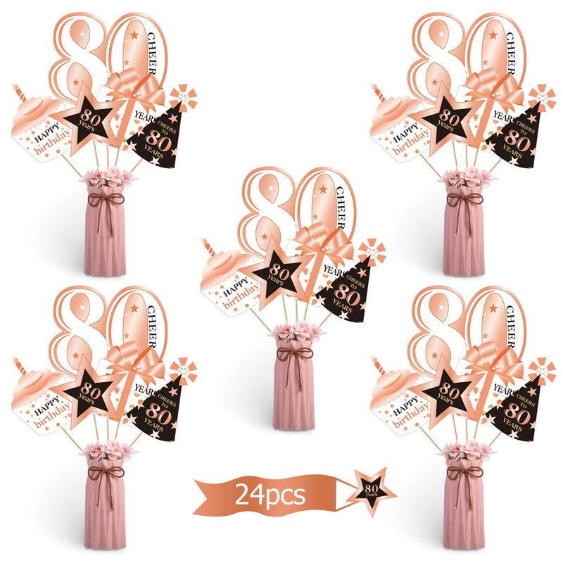 Rose Gold 80Th Birthday Party Decoration Set Golden 80Th Birthday Part