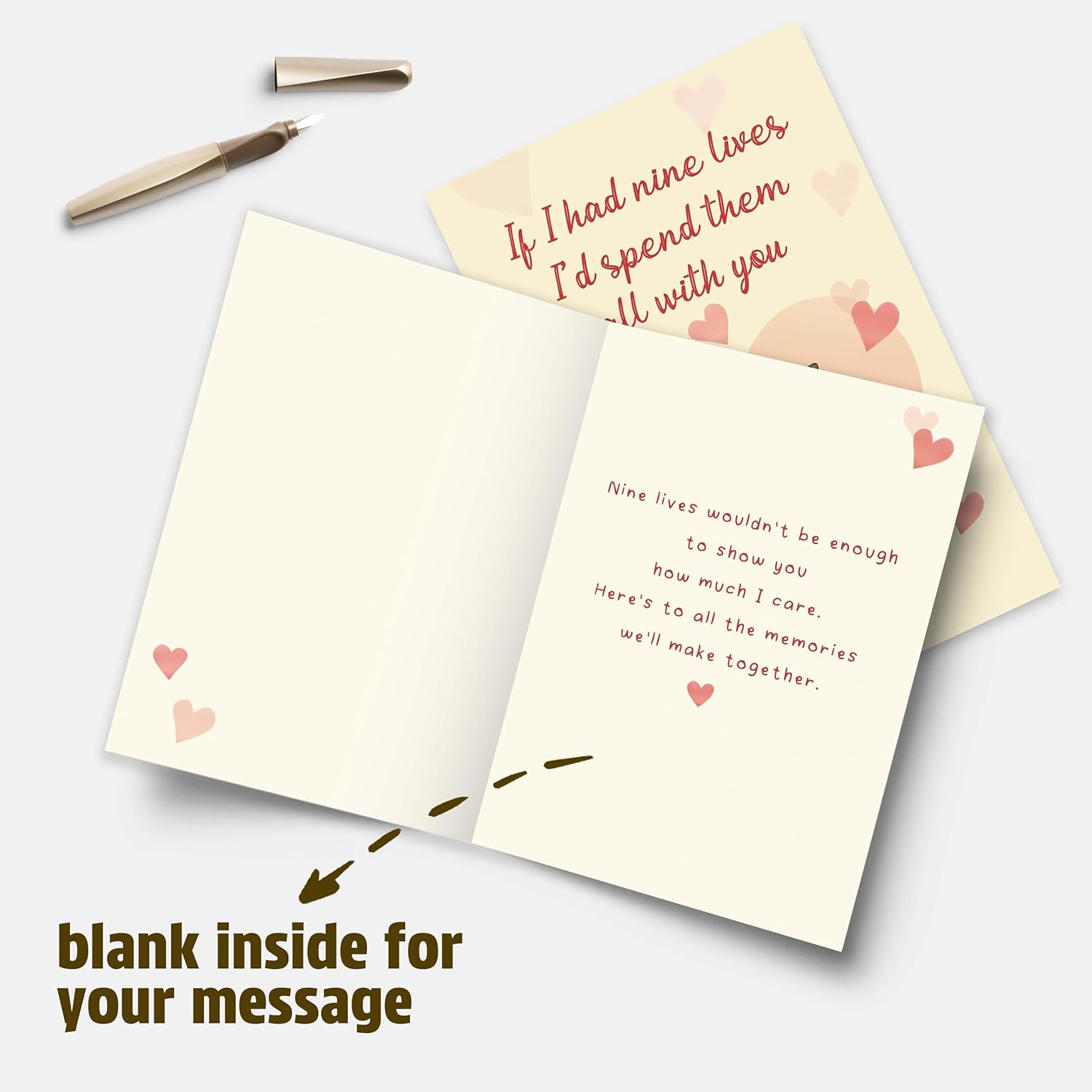 Cute Cat Couple Valentine’S Day Card Gifts For Him Her, Romantic Anniversary Cards For Boyfriend Girlfriend Husband Wife, Sweet Feline Love Greeting Card For Couples