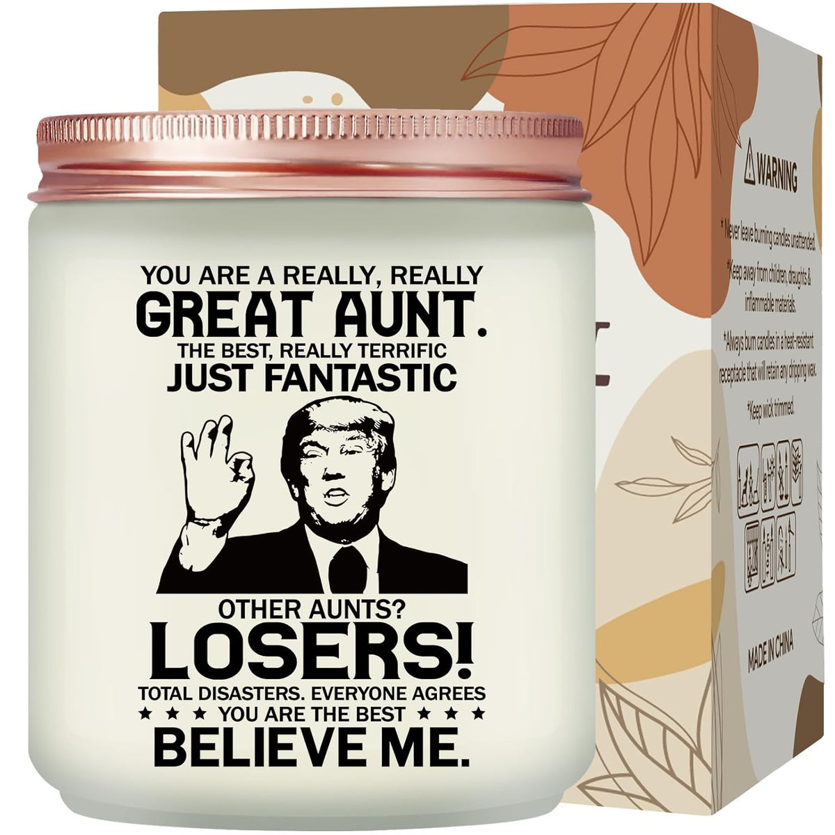 Aunt Gifts From Niece Nephew - Christmas Mothers Day Gift For Aunt - Lavender Scented Candle