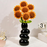 7 Pcs Crochet Sunflower, Diy Knitted Sunflower Bouquet, Sunflower Crochet For Mother'S Day, Birthday Gift, Home Wedding Party Office Table Centerpieces