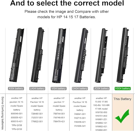 Replacement Laptop Battery for HP 15 AY Series HS04 HS03 807956 001 250 G4 G5