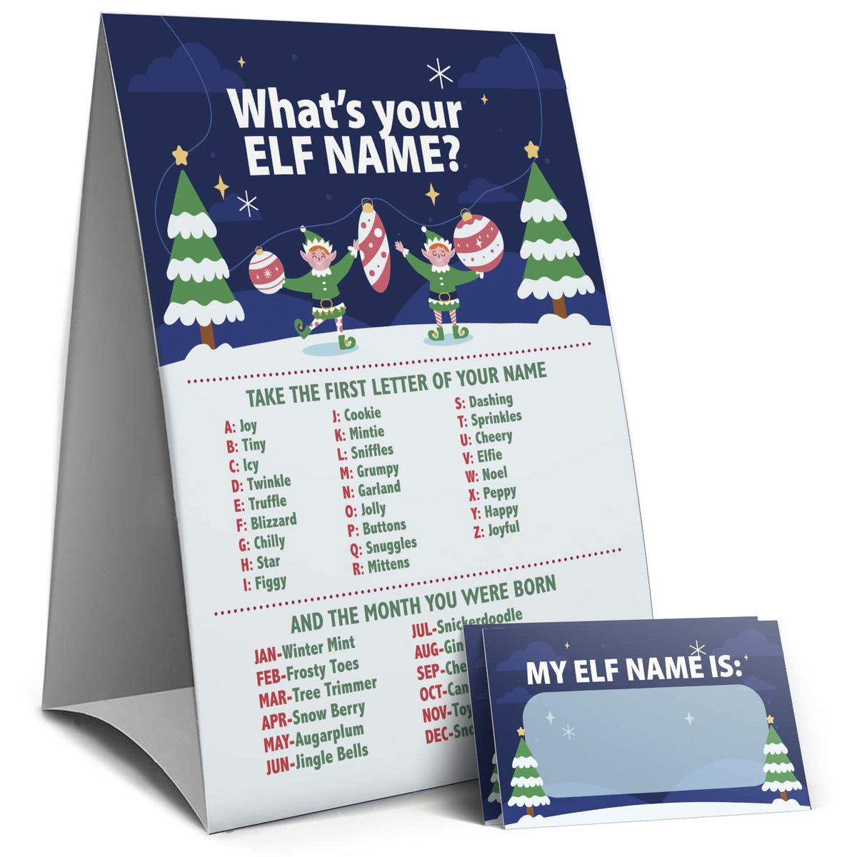Christmas Games Sign - What'S Your Elf Name Game, Christmas Games For Families, Christmas Party Games, Holiday Games?25C?