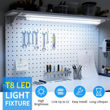 2 Pack 2FT LED Shop Lights 22W 3300LM 6500K Linkable T8 Utility Fixtures