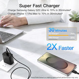 2 Pack USB C Fast Charger with 3FT Cable for Samsung Galaxy S25 S24 S23 S22 S21 iPhone