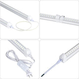 10 Pack 8FT LED Shop Light Fixtures 100W 15500LM 6500K V Shape 270 Degree Garage Warehouse Lights