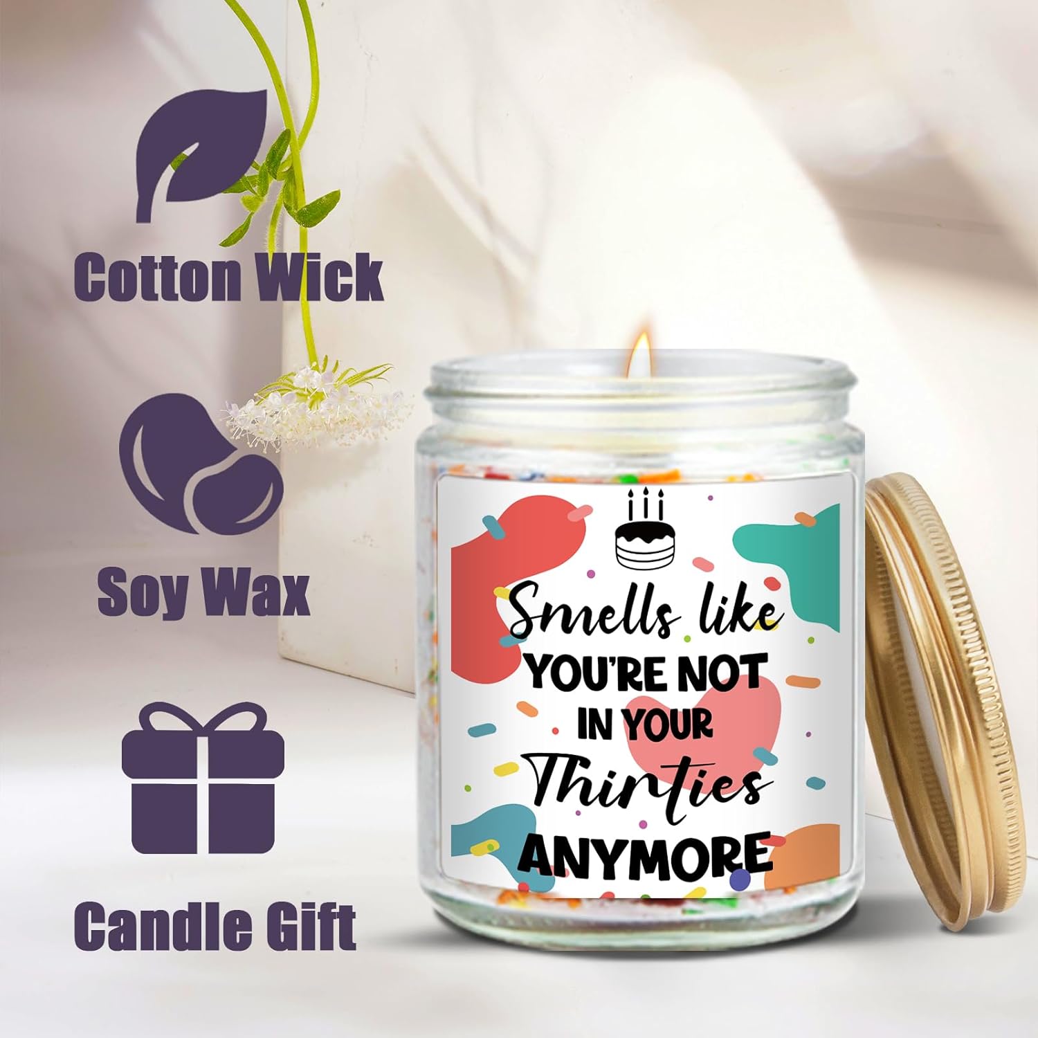 40Th Birthday Gifts For Women, 1985 Cool Birthday Cake Scented Candles, 40 Year Old Gifts For Grandparent, Happy 40Th Birthday Candle For Him Her Wife, 40St Party Supplies Decorations